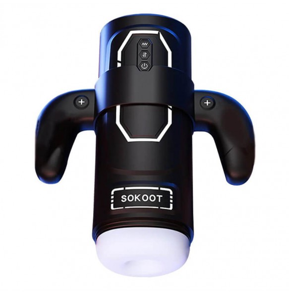 SOKOOT - Electric Handle Thrusting Moaning Interactive Intelligent Heating Masturbation Cup (Chargeable - Black)